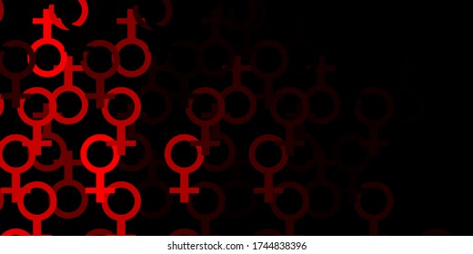 Dark Orange vector texture with religion symbols. Illustration with magical signs of spiritual power. Design for magic, spiritual events.