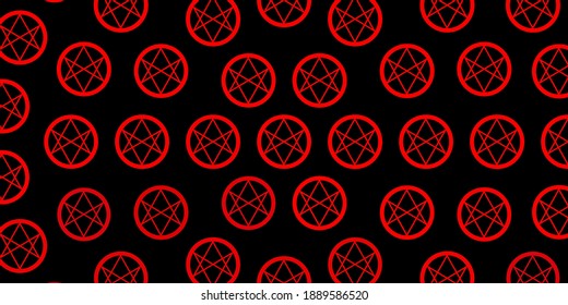 Dark Orange vector texture with religion symbols. Abstract illustration with gothic gradient shapes. Design for magic, spiritual events.