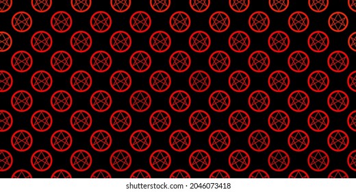Textura vectorial de naranja oscuro con símbolos religiosos. Diseño retro en estilo abstracto con formas de brujería. Antecedentes para diseños esotéricos, místicos.