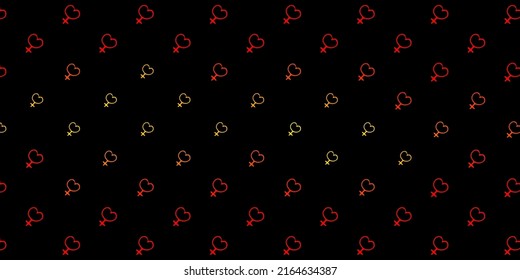 Dark Orange vector texture with women's rights symbols. Colorful feminism symbols with a gradient in modern style. Elegant design for wallpapers.