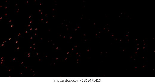 Dark Orange vector texture with women's rights symbols. Colorful illustration with gradient feminism shapes. Background for International Women’s Day.