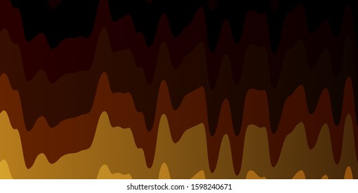 Dark Orange vector texture with wry lines. Abstract illustration with bandy gradient lines. Pattern for websites, landing pages.