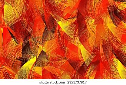 Dark Orange vector texture with wry lines. Glitter abstract illustration with wry lines. Texture for booklets, leaflets.
