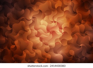 Dark Orange vector texture with wry lines. Modern gradient abstract illustration with bandy lines. Texture for booklets, leaflets.