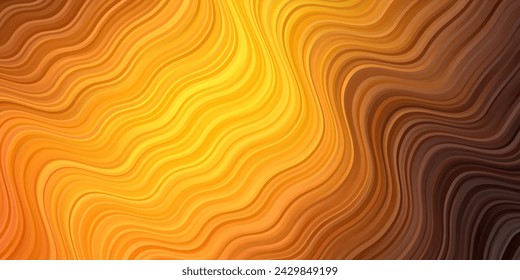 Dark Orange vector texture with wry lines. Colorful illustration with curved lines. Pattern for websites, landing pages.