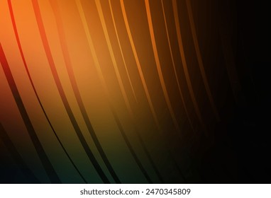 Dark Orange vector texture with wry lines. An elegant bright illustration with gradient lines. Pattern for your business design.