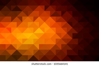 Dark Orange vector triangle mosaic template. Geometric illustration in Origami style with gradient.  The completely new template can be used for your brand book.