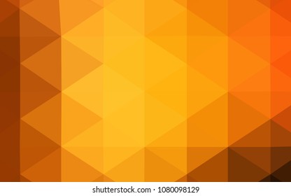 Dark Orange vector triangle mosaic template. A completely new color illustration in a  polygonal style. Triangular pattern for your business design.