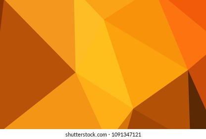 Dark Orange vector triangle mosaic cover. Glitter abstract illustration with an elegant triangles. Best triangular design for your business.