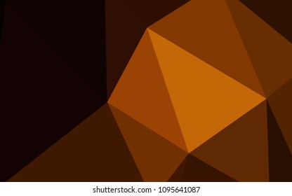 Dark Orange vector triangle mosaic template. Geometric illustration in Origami style with gradient.  Pattern for a brand book's backdrop.