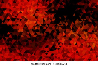 Dark Orange vector triangle mosaic background. Geometric illustration in Origami style with gradient.  Brand new style for your business design.