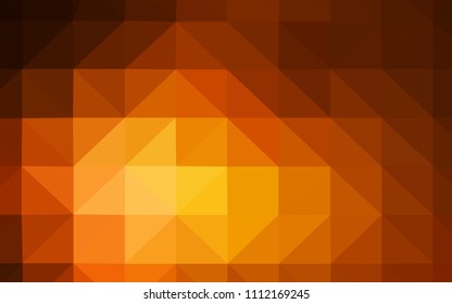 Dark Orange vector triangle mosaic texture. Shining colorful illustration with triangles. Brand new style for your business design.