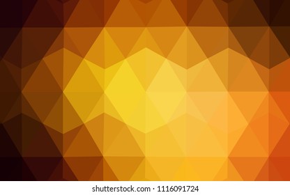 Dark Orange vector triangle mosaic cover. Shining polygonal illustration, which consist of triangles. A completely new design for your leaflet.