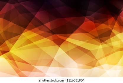 Dark Orange vector triangle mosaic template. Polygonal abstract illustration with gradient. A completely new design for your leaflet.