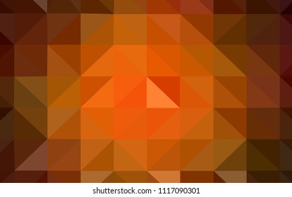 Dark Orange vector triangle mosaic template. Modern abstract illustration with triangles. Triangular pattern for your design.