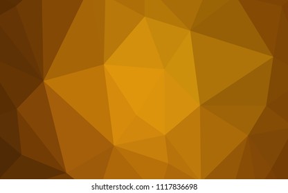 Dark Orange vector triangle mosaic template. Glitter abstract illustration with an elegant triangles. Brand new style for your business design.