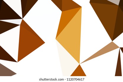 Dark Orange vector triangle mosaic template. Shining polygonal illustration, which consist of triangles. Triangular pattern for your design.