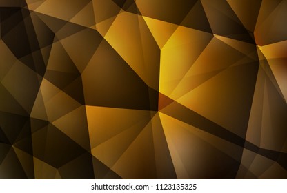 Dark Orange vector triangle mosaic texture. Triangular geometric sample with gradient.  Pattern for a brand book's backdrop.