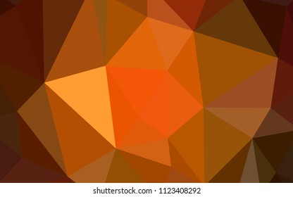 Dark Orange vector triangle mosaic texture. Polygonal abstract illustration with gradient. Polygonal design for your web site.