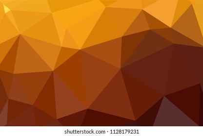 Dark Orange vector triangle mosaic template. Shining colorful illustration with triangles. Polygonal design for your web site.