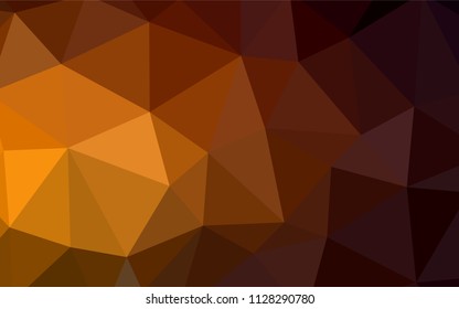 Dark Orange vector triangle mosaic cover. Colorful illustration in abstract style with triangles. Best triangular design for your business.
