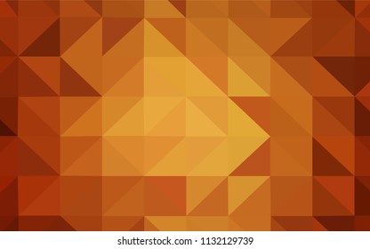 Dark Orange vector triangle mosaic cover. Colorful illustration in polygonal style with gradient. Pattern for a brand book's backdrop.