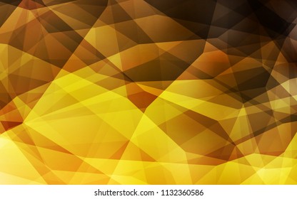 Dark Orange vector triangle mosaic cover. Colorful illustration in abstract style with triangles. Template for cell phone's backgrounds.