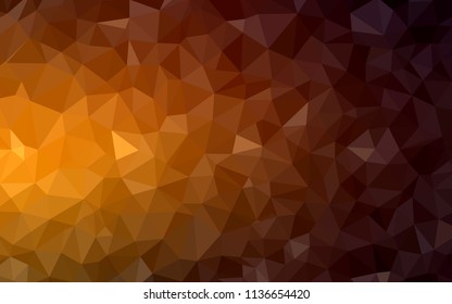 Dark Orange vector triangle mosaic cover. Colorful illustration in polygonal style with gradient. Triangular pattern for your design.