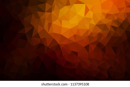 Dark Orange vector triangle mosaic cover. Colorful illustration in abstract style with triangles. Textured pattern for your backgrounds.