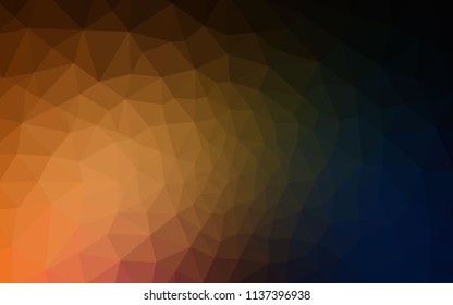 Dark Orange vector triangle mosaic cover. Modern abstract illustration with triangles. Best triangular design for your business.