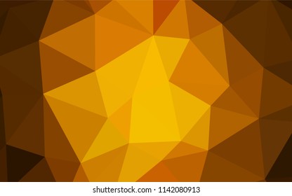 Dark Orange vector triangle mosaic template. Polygonal abstract illustration with gradient. Triangular pattern for your design.
