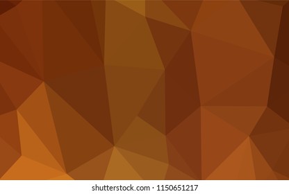 Dark Orange vector triangle mosaic template. Triangular geometric sample with gradient.  Textured pattern for your backgrounds.