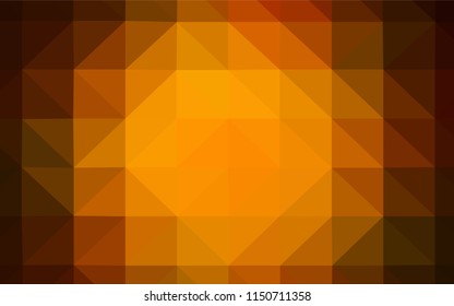 Dark Orange vector triangle mosaic template. A sample with polygonal shapes. Completely new template for your banner.