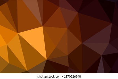 Dark Orange vector triangle mosaic template. Modern abstract illustration with triangles. Brand new style for your business design.