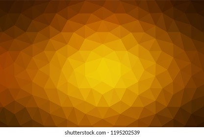 Dark Orange vector triangle mosaic template. Polygonal abstract illustration with gradient. Polygonal design for your web site.