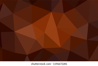 Dark Orange vector triangle mosaic template. Creative geometric illustration in Origami style with gradient. A completely new design for your leaflet.