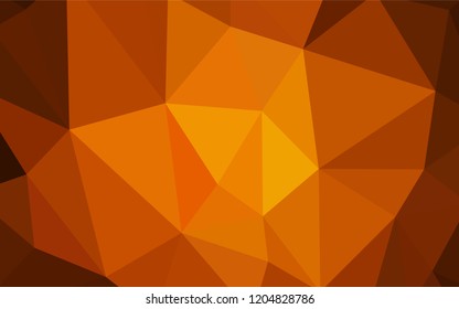 Dark Orange vector triangle mosaic cover. Colorful illustration in polygonal style with gradient. New template for your brand book.