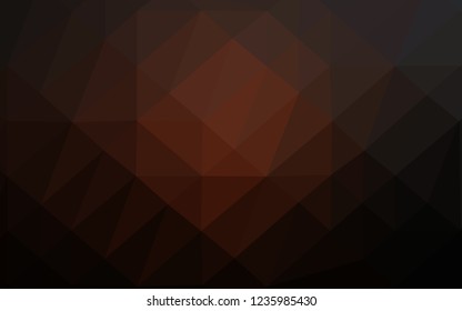 Dark Orange vector triangle mosaic texture. Geometric illustration in Origami style with gradient. Textured pattern for background.