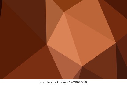 Dark Orange vector triangle mosaic cover. Shining colorful illustration with triangles. New template for your brand book.