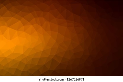 Dark Orange vector triangle mosaic template. Geometric illustration in Origami style with gradient.  A new texture for your web site.