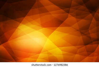 Dark Orange vector triangle mosaic template. Shining polygonal illustration, which consist of triangles. Triangular pattern for your design.