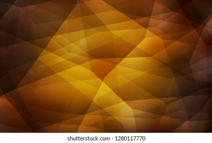 Dark Orange vector triangle mosaic texture. Shining colorful illustration with triangles. New template for your brand book.