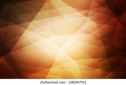 Dark Orange vector triangle mosaic template. Colorful abstract illustration with triangles. A completely new design for your leaflet.