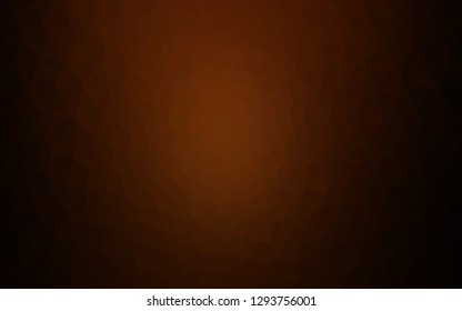 Dark Orange vector triangle mosaic texture. Triangular geometric sample with gradient.  Template for your brand book.