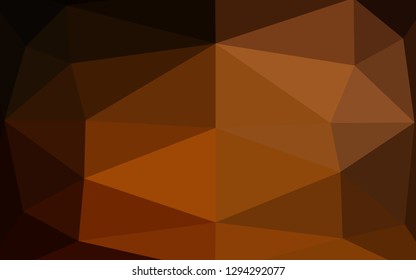 Dark Orange vector triangle mosaic cover. Geometric illustration in Origami style with gradient. Textured pattern for background.