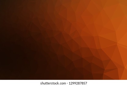 Dark Orange vector triangle mosaic template. Shining illustration, which consist of triangles. New texture for your design.