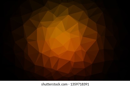 Dark Orange vector triangle mosaic template. Modern geometrical abstract illustration with gradient. Brand new style for your business design.