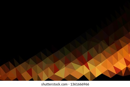 Dark Orange vector triangle mosaic template. Shining colored illustration in a Brand new style. Completely new design for your business.