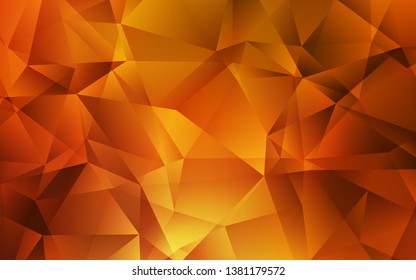 Dark Orange vector triangle mosaic template. A completely new color illustration in a polygonal style. Polygonal design for your web site.