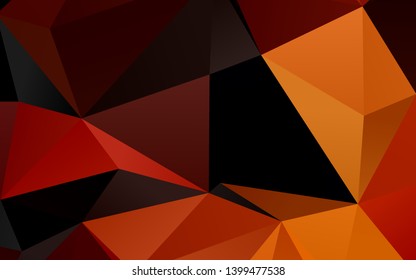 Dark Orange vector triangle mosaic cover. A vague abstract illustration with gradient. Completely new design for your business.
